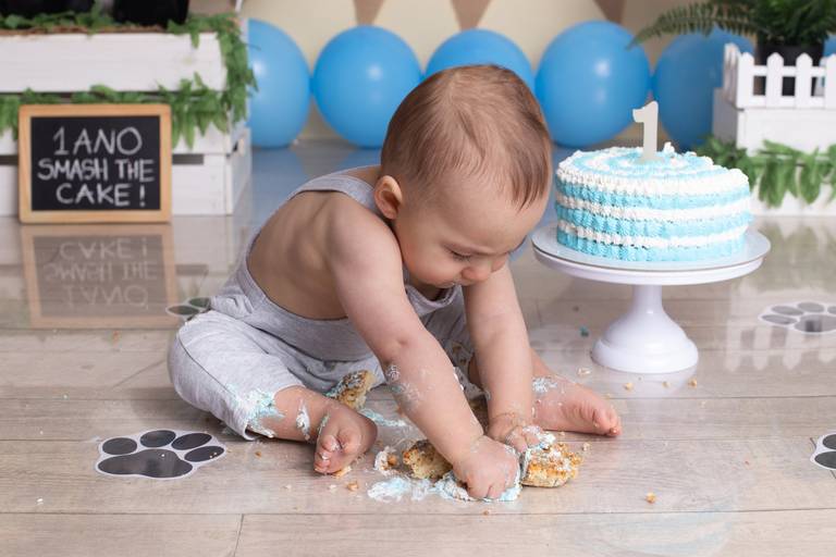 BabyDi, Smash the Cake, Panda azul, Happy Birthday