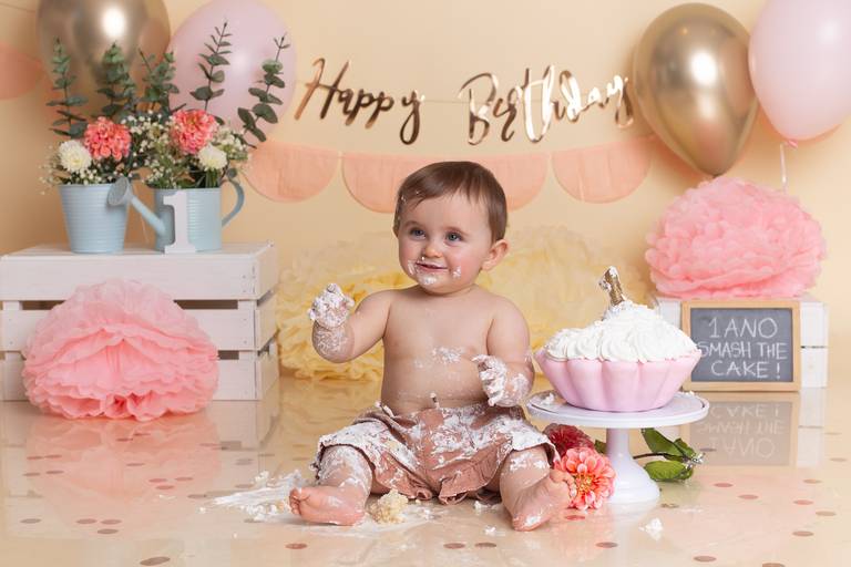 BabyDi, Fotografia de Bebés, Smash the cake, Rosa e Dourado, melhores fotógrafos de Lisboa, Oeiras