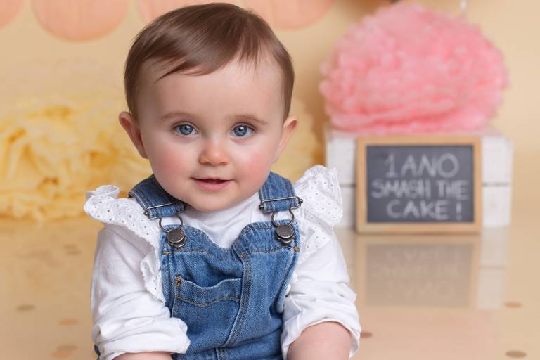BabyDi, Fotografia de Bebés, Smash the cake, Rosa e Dourado, Oeiras