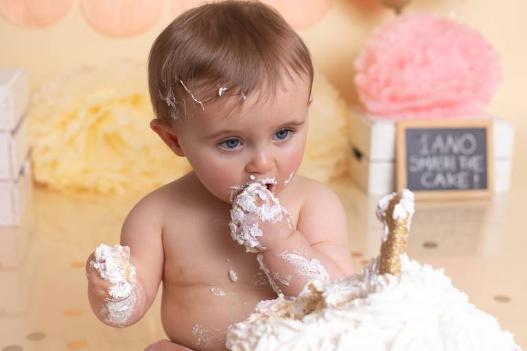 BabyDi, Fotografia de Bebés, Smash the cake Rosa e Dourado, Barcarena