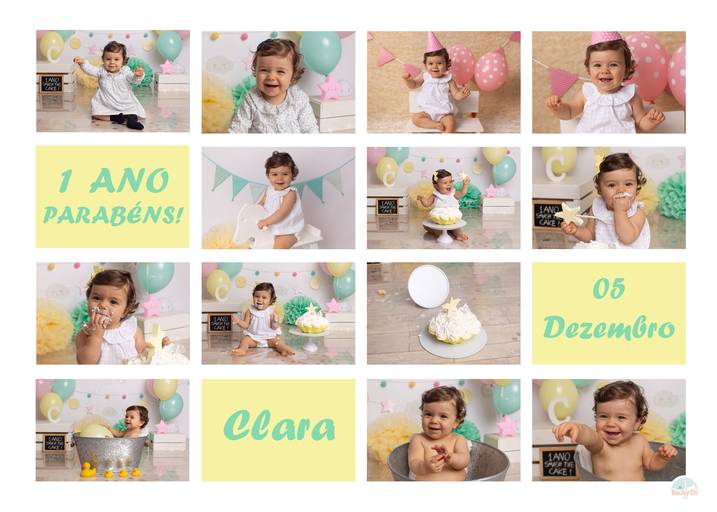 BabyDi, Smash the Cake verde agua, cor de rosa e amarelo, Estrelinhas e nuvens