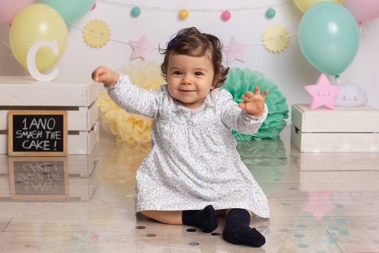 BabyDi, Smash the Cake verde agua, cor de rosa e amarelo, Estrelinhas e nuvens