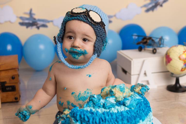 BabyDi, Smash the Cake aviador, aviões, viagem, tap, comandante, bolo