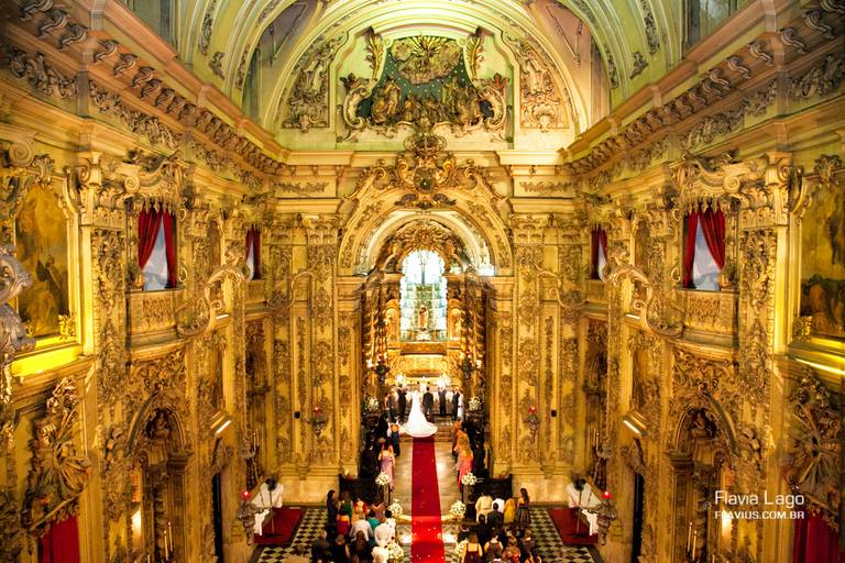 Fotografia panoramica de Casamento no Rio de Janeiro RJ Flavius Flavia Lago NS do Carmo