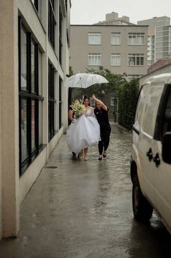 Noiva na chuva em Joinville