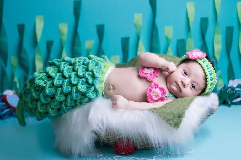 Acompanhamento mensal de bebê sereia