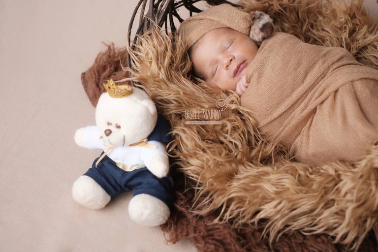 Murilo no ninho em seu ensaio newborn