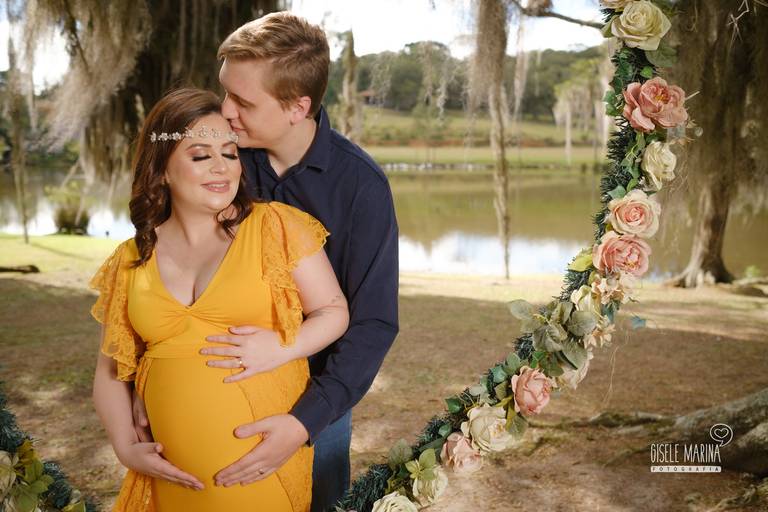 À espera do bebê no ensaio de gestante chácara Ienkot