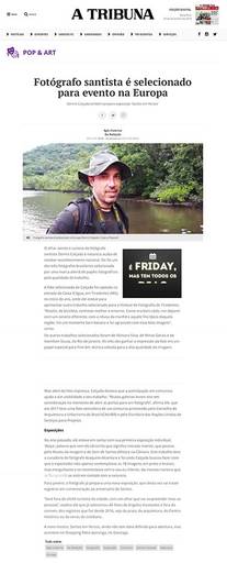 Fotógrafo Dennis Calçada é destaque em matéria do jornal A Tribuna, de Santos-SP