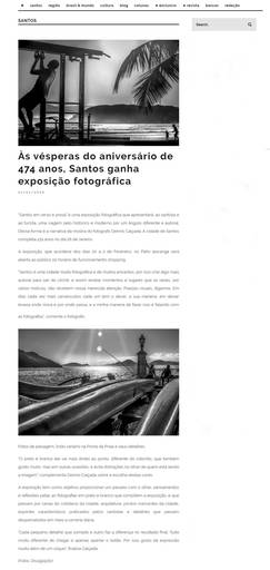 Exposição Santos em verso e prosa, de Dennis Calçada, é notícia no site Mais Santos