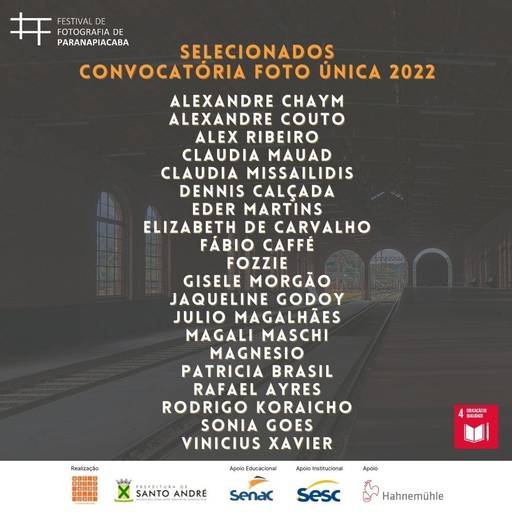 2022 | Selecionado no Festival de Fotografia de Paranapiacaba na convocatória de foto única.