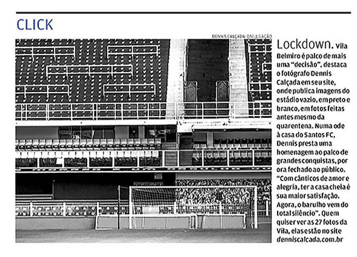 Foto legenda divulga a série Jogo de Linhas, de Dennis Calçada, no jornal A Tribuna