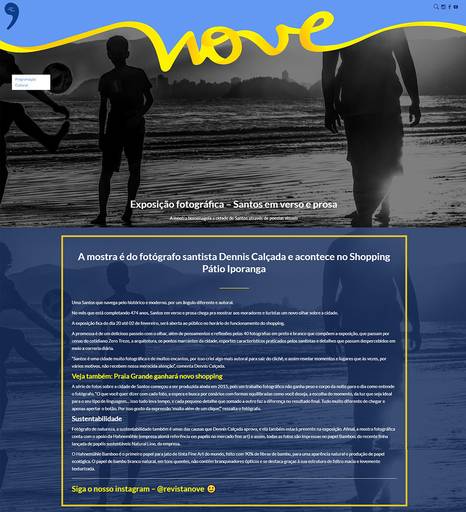 Exposição Santos em verso e prosa, de Dennis Calçada, é notícia no site da Revista Nove