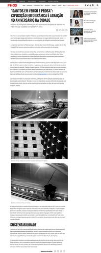 Exposição Santos em verso e prosa, de Dennis Calçada, é notícia no site da revista Fhox