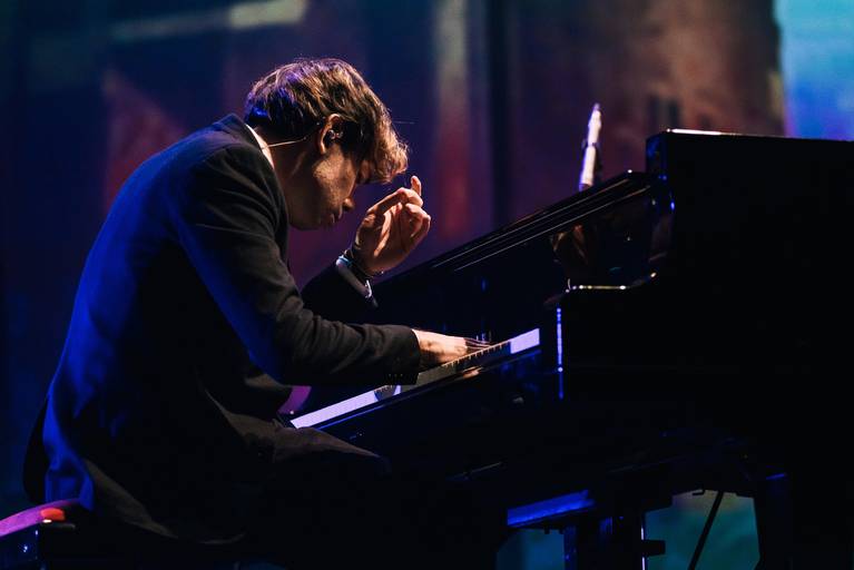 Fotografia de música show Lágrimas no Mar, Arnaldo Antunes e Vitor Araujo, Rio de Janeiro