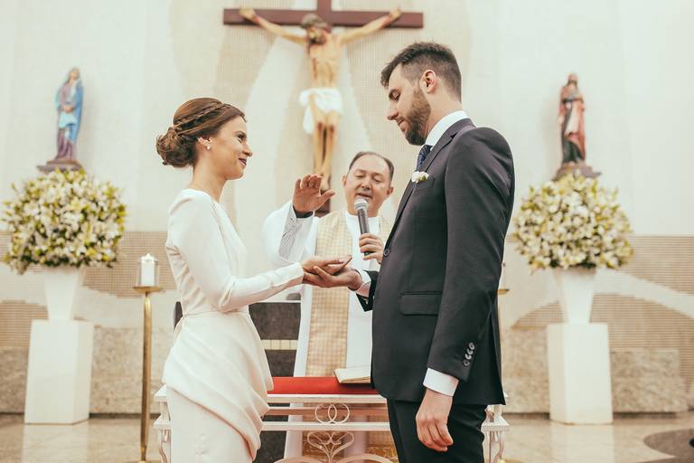 vestido curto de noiva