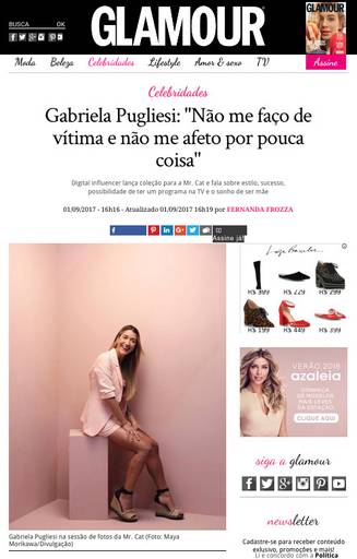 Mr. Cat Gabriela Pugliesi Making Of Shooting por Andre Nicolau no site da Glamour