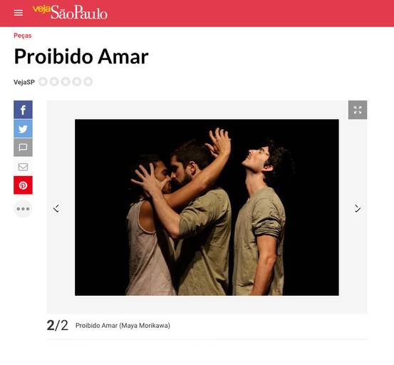 Foto de Maya Morikawa Proibido Amar Direção de Rafael Salmona Atores Tynho Cornacchia Paulo Tardivo e Paulo Victor Foto Maya Morikawa