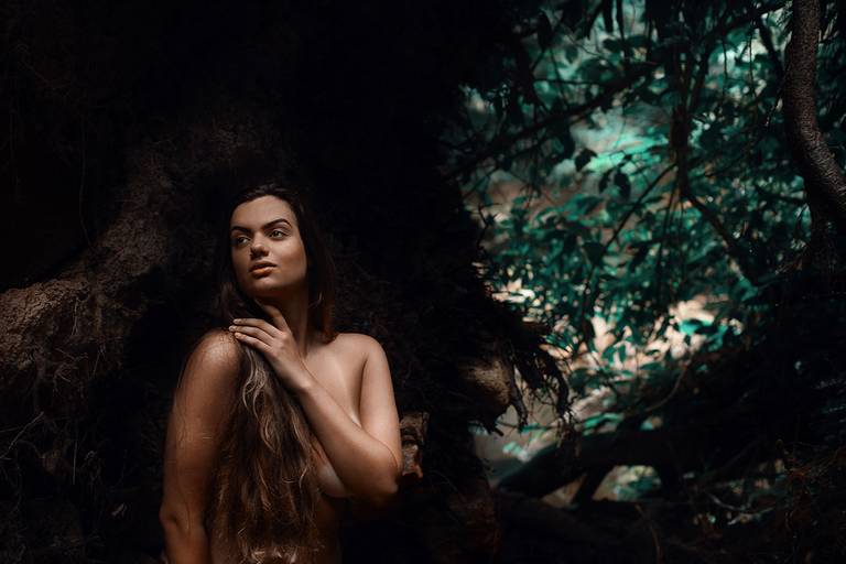 Ensaio de Nu Artístico em Florianopolis. Projeto Floresta Nua de autoria do fotografo Ricardo Zanetta. Beleza natural, empoderamento,poesia, encantamento, naturalidade, liberdade, encontro com a natureza, vida livre, inspiração rainha Aslaug Viking.