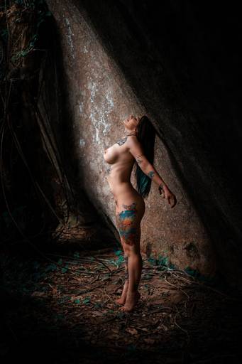 Ensaio de Nu Artístico em Florianopolis. Projeto Floresta Nua de autoria do fotografo Ricardo Zanetta. Beleza natural, empoderamento,poesia, encantamento, naturalidade, liberdade, encontro com a natureza, vida livre, inspiração rainha Aslaug Viking.