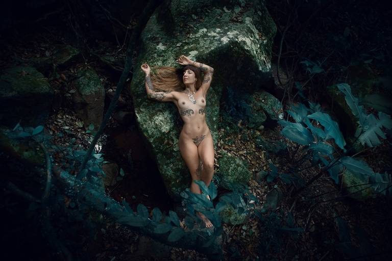 Ensaio de Nu Artístico em Florianopolis. Projeto Floresta Nua de autoria do fotografo Ricardo Zanetta. Beleza natural, empoderamento,poesia, encantamento, naturalidade, liberdade, encontro com a natureza, vida livre, inspiração rainha Aslaug Viking.