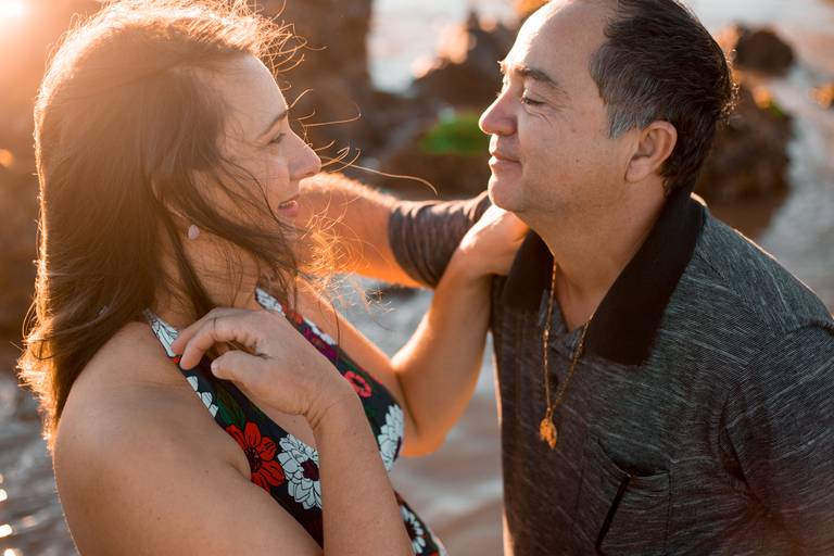 Ensaio de gestante casal Praia Grande Fundã es