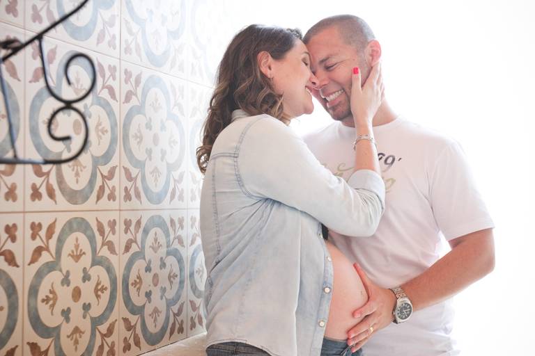 Ensaio de grávida em casa