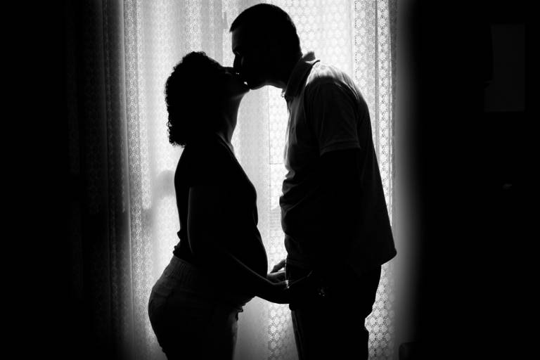 Fotografia de grávida silhueta