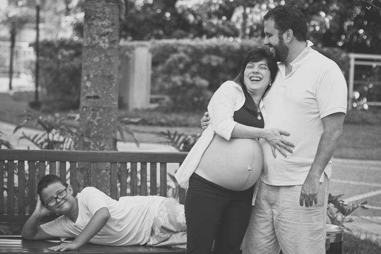 Foto de família grávida