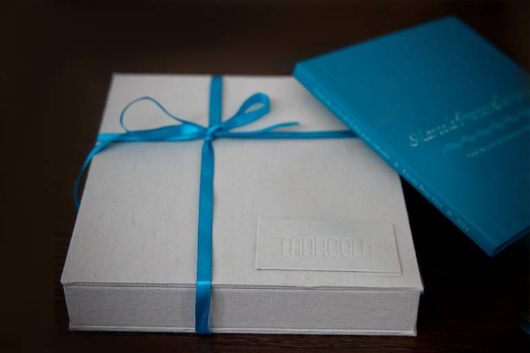 Álbum de fotos com caixa artesanal