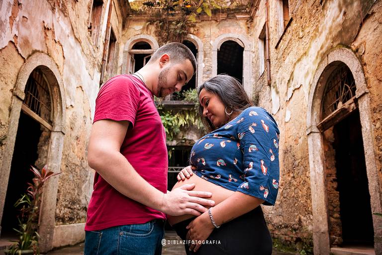 Ensaio de Gestante - Casa Azulejada Santos