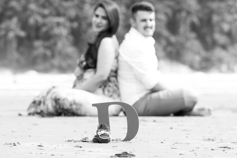 Ensaio de Gestante na Praia Santos