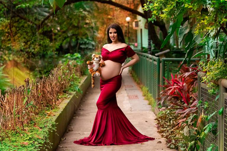 Ensaio Fotográfico de Gestante no Orquidário em Santos