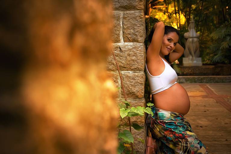 Ensaio de Gestante - Orquidário de Santos