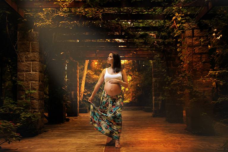 Ensaio de Gestante - Orquidário de Santos