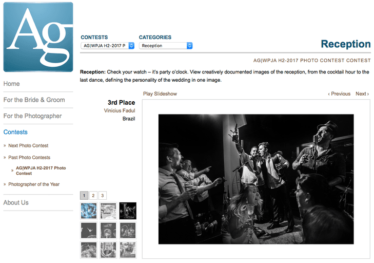 fotos divertidas de casamento que receberam premios internaciones pela associaçÃo americana AGWPJA entre as melhores fotos de casamento do mundo nesta foto o noivo esta cantando para seus convidados