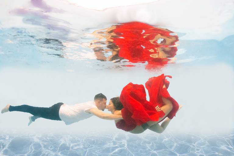 Ensaio molhado; ensaio sub aquático; ensaio underwater