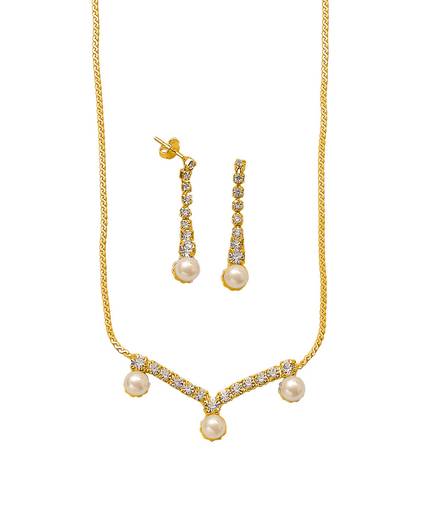 Conjunto de Brincos e Gargantilha Princesa Folheados a ouro com strass
Ref. 01867.8
R$24,90