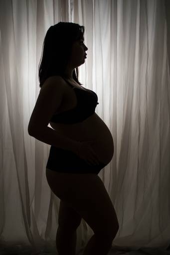 Ensaio de Gestante: uma variação, com contraluz