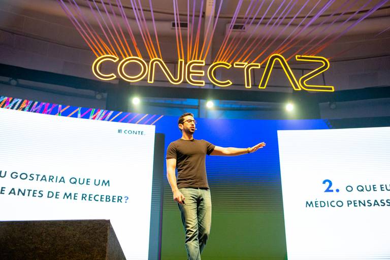 Palestra do Matheus com a empresa Conte fotografada por Mario Nakase