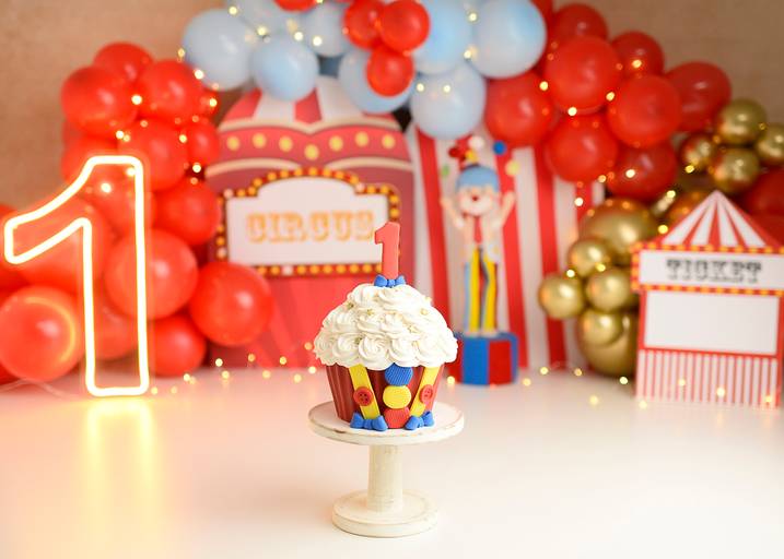 smash the cake circo para meninos 