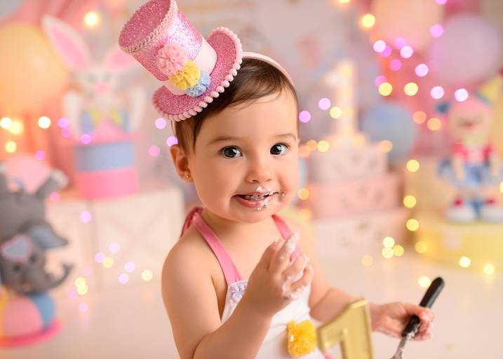 smash the cake circo rosa