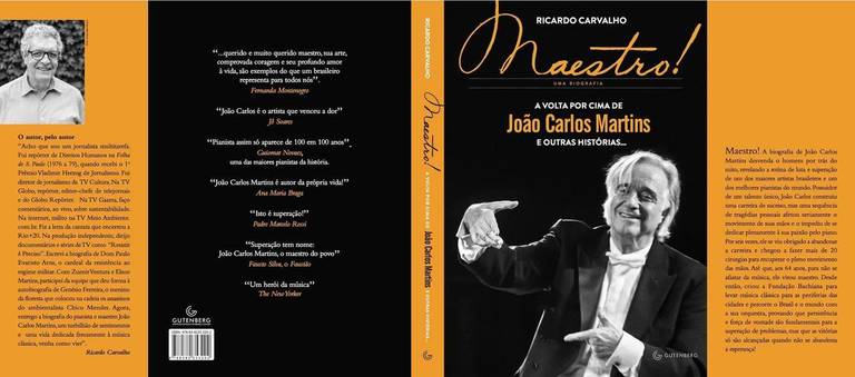 Capa do Livro do Maestro João Carlos Martins, foto de Fernando Mucci