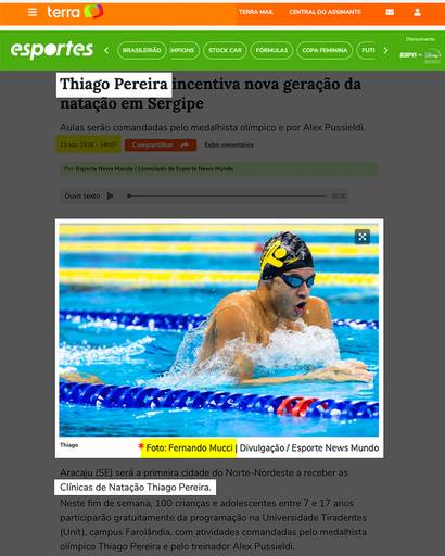 Thiago Pereira incentiva nova geração da natação em Sergipe - Foto Fernando Mucci