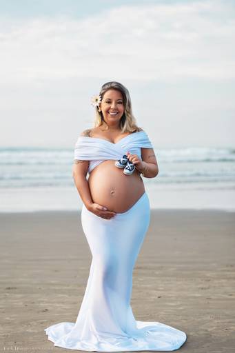 ensaio gestante lais, são paulo, praia grande, litoral, figurino branco para ensaio gestante