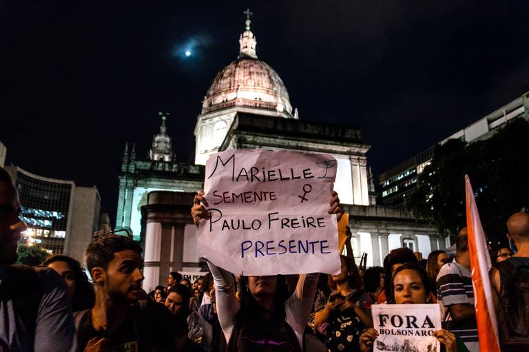 Protesto pela educação brasileira e contra reforma do Ensino Médio no governo Bolsonaro.