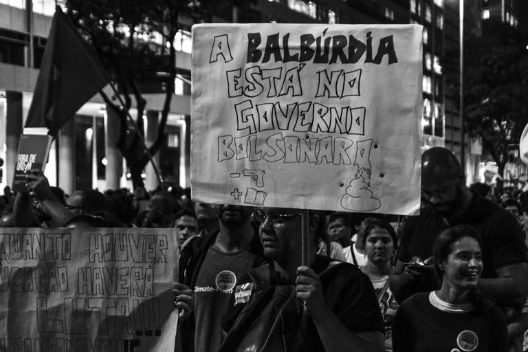 Protesto pela educação brasileira e contra reforma do Ensino Médio no governo Bolsonaro.