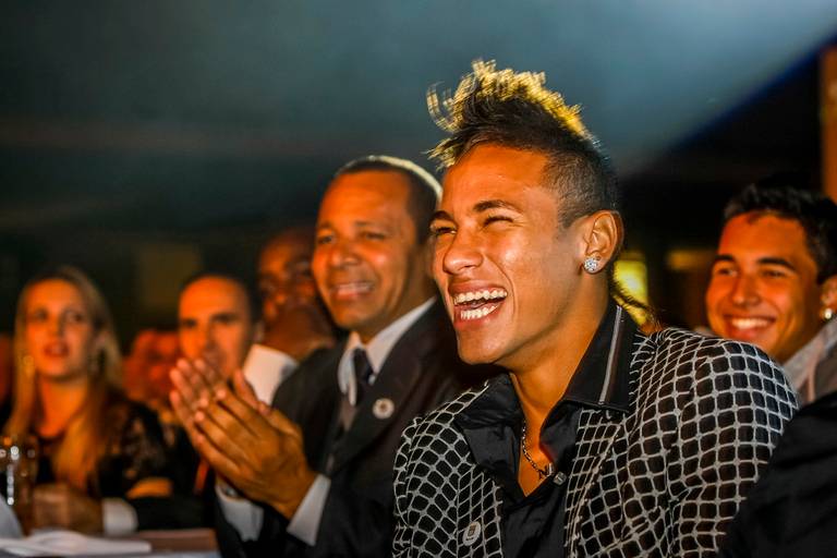 Neymar durante a festa de premio do campeonato paulista