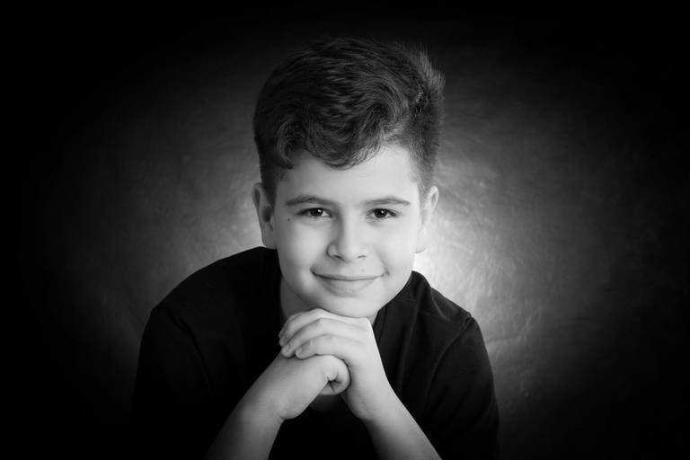 fotografia preto e branco criança