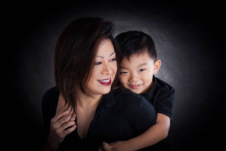 retrato fotográfico mãe e filho